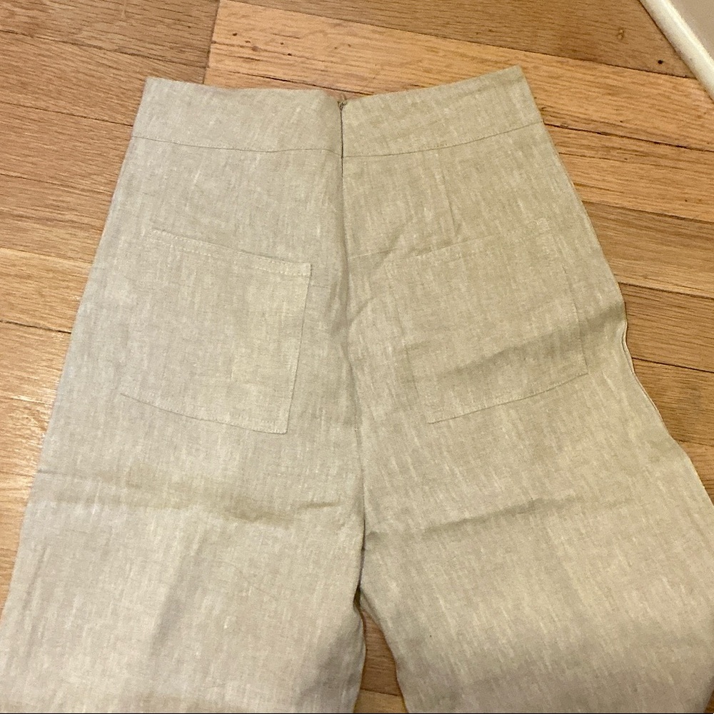 Chic Women's Wide Leg Cream Pants - Picture 5 of 5